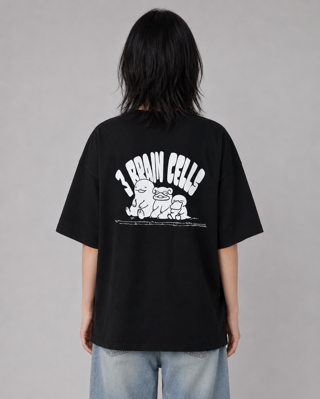3 BRAIN CELLS BOXY OVERSIZED TEE