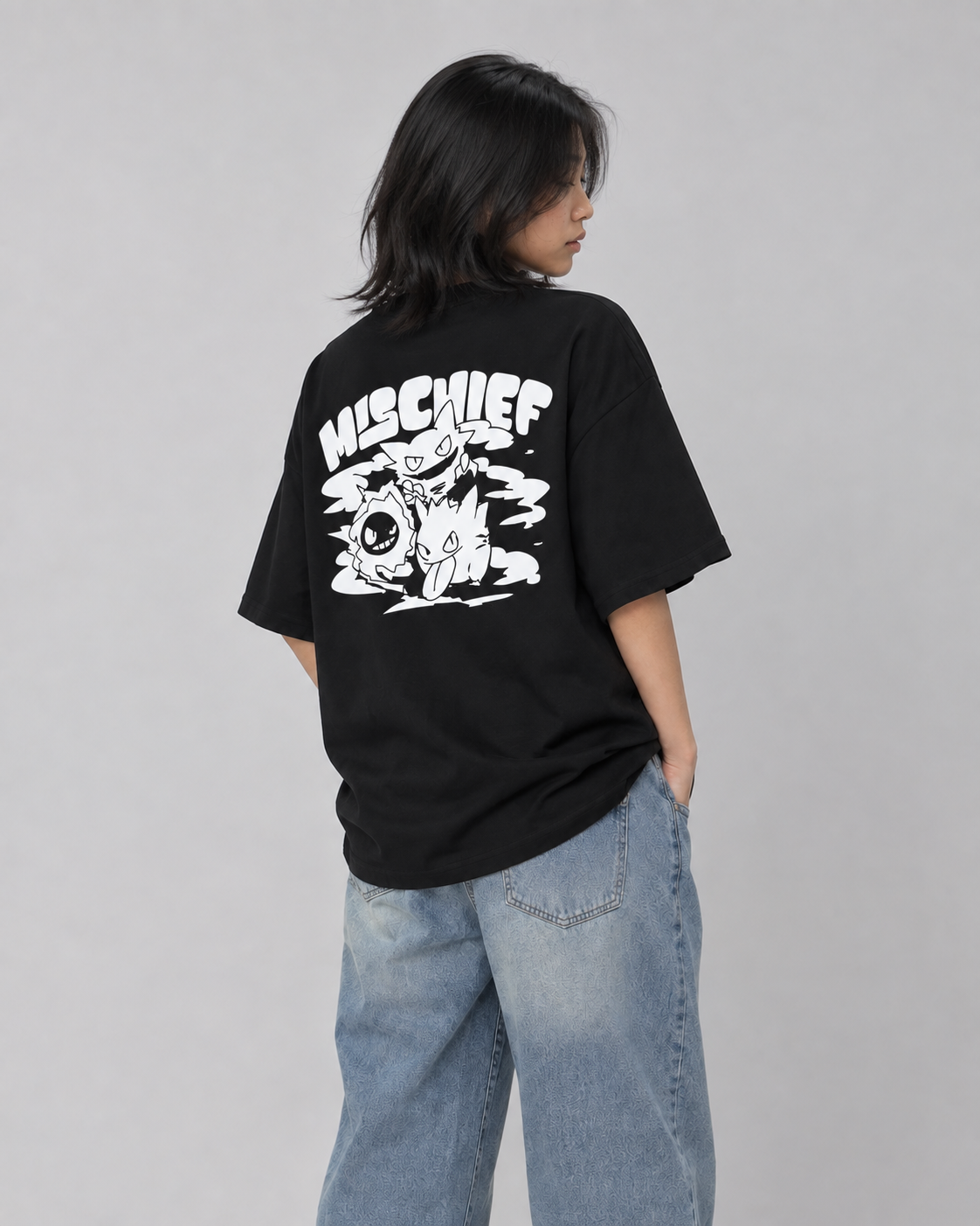 GHOSTLY MISCHIEF BOXY OVERSIZED TEE